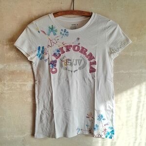 326a. white Old Navy embroidered California 2010s cotton graphic tee, M